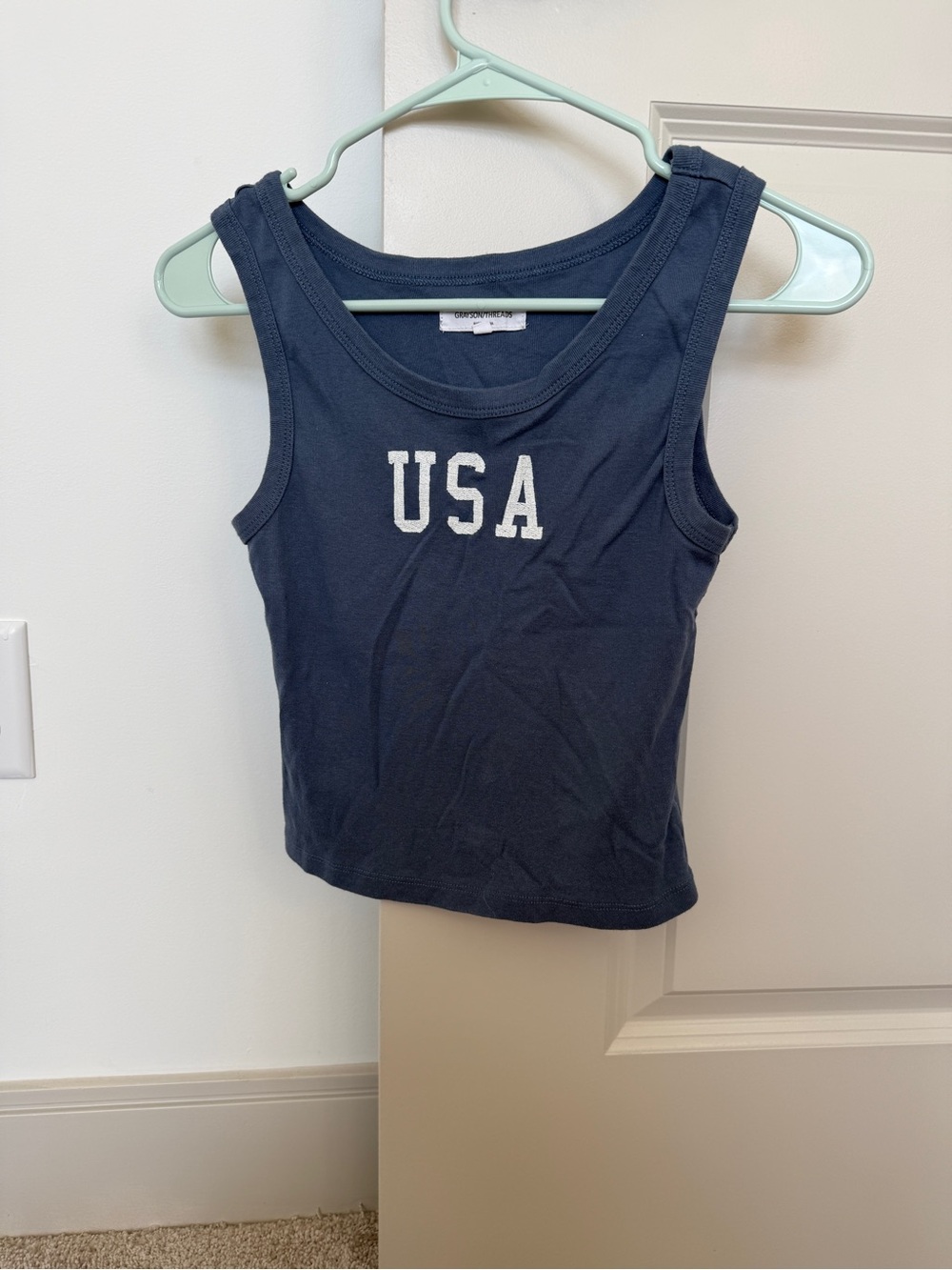 Grayson Threads Navy USA Graphic Tank Top
